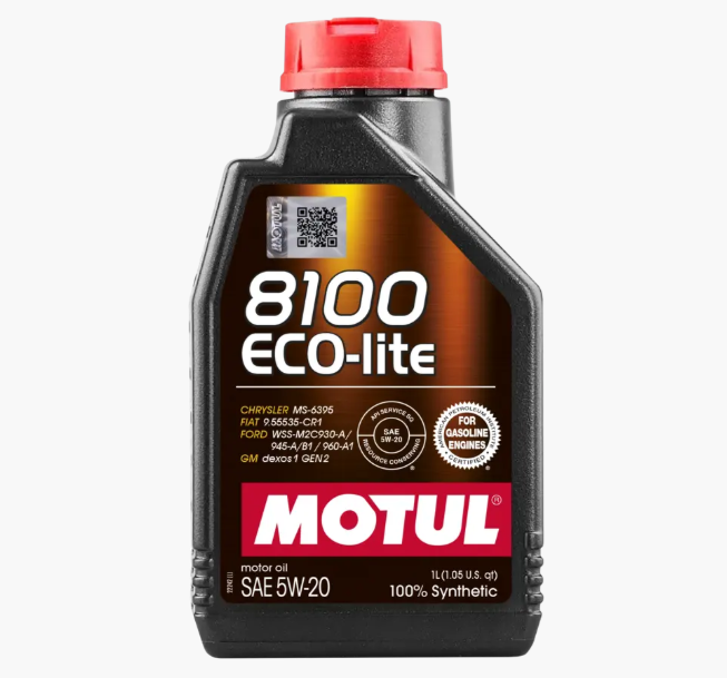 Aceite Motul 5W20 100% Sintetico 1Lt 8100 Ecolite